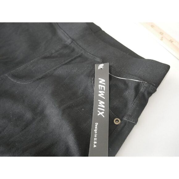 Women's Black Mid Rise Back Pockets Jeggings #1835-D1 - Picture 7 of 8